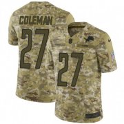 Wholesale Cheap Nike Lions #27 Justin Coleman Camo Men's Stitched NFL Limited 2018 Salute To Service Jersey
