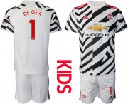 Wholesale Cheap Youth 2020-2021 club Manchester united away 1 white Soccer Jerseys