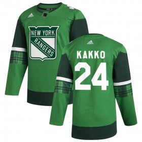 Wholesale Cheap New York Rangers #24 Kaapo Kakko Men\'s Adidas 2020 St. Patrick\'s Day Stitched NHL Jersey Green.jpg.jpg