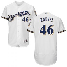 Wholesale Cheap Brewers #46 Corey Knebel White Flexbase Authentic Collection Stitched MLB Jersey