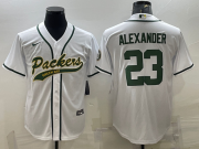 Wholesale Cheap Men's Green Bay Packers #23 Jaire Alexander White With Patch Cool Base Stitched Baseball Jersey