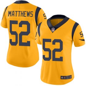Wholesale Cheap Nike Rams #52 Clay Matthews Gold Women\'s Stitched NFL Limited Rush Jersey