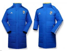 Wholesale Cheap Real Madrid Blue Soccer Cotton Jackets