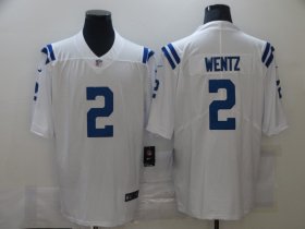 Wholesale Cheap Men\'s Indianapolis Colts #2 Carson Wentz White 2021 Vapor Untouchable Stitched NFL Nike Limited Jersey