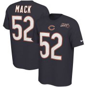 Wholesale Cheap Chicago Bears #52 Khalil Mack Nike 2019 NFL 100th Season Player Pride Name & Number Performance T-Shirt Navy