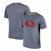 Wholesale Cheap Men's San Francisco 49ers Nike Gray Black Striped Logo Performance T-Shirt