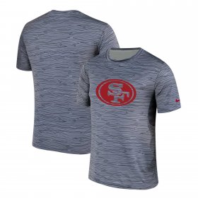 Wholesale Cheap Men\'s San Francisco 49ers Nike Gray Black Striped Logo Performance T-Shirt