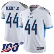 Wholesale Cheap Nike Titans #44 Vic Beasley Jr White Youth Stitched NFL 100th Season Vapor Untouchable Limited Jersey
