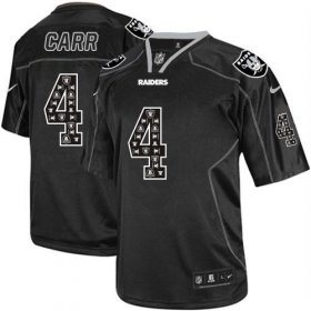 Wholesale Cheap Nike Raiders #4 Derek Carr New Lights Out Black Men\'s Stitched NFL Elite Jersey