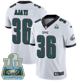 Wholesale Cheap Nike Eagles #36 Jay Ajayi White Super Bowl LII Champions Youth Stitched NFL Vapor Untouchable Limited Jersey