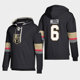 Wholesale Cheap Vegas Golden Knights #6 Colin Miller Black adidas Lace-Up Pullover Hoodie