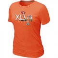 Wholesale Cheap Women's San Francisco 49ers Super Bowl XLVII On Our Way T-Shirt Orange