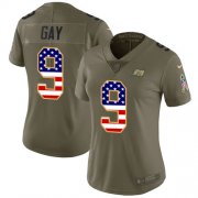 Wholesale Cheap Nike Buccaneers #9 Matt Gay Olive/USA Flag Women's Stitched NFL Limited 2017 Salute To Service Jersey