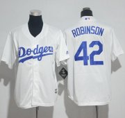Wholesale Cheap Dodgers #42 Jackie Robinson White Cool Base Stitched Youth MLB Jersey