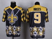 Wholesale Cheap Nike Saints #9 Drew Brees Black Men's Stitched NFL Elite Noble Fashion Jersey