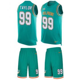 Wholesale Cheap Nike Dolphins #99 Jason Taylor Aqua Green Team Color Men\'s Stitched NFL Limited Tank Top Suit Jersey