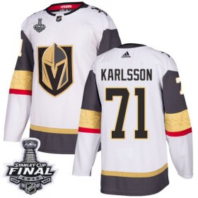 Wholesale Cheap Adidas Golden Knights #71 William Karlsson White Road Authentic 2018 Stanley Cup Final Stitched NHL Jersey