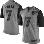 Wholesale Cheap Nike Jaguars #7 Nick Foles Gray Men's Stitched NFL Limited Gridiron Gray Jersey