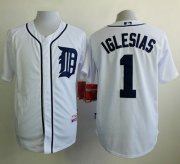 Wholesale Cheap Tigers #1 Jose Iglesias White Cool Base Stitched MLB Jersey