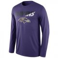 Wholesale Cheap Men's Baltimore Ravens Nike Purple Legend Staff Practice Long Sleeves Performance T-Shirt