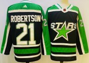 Wholesale Cheap Men's Dallas Stars #21 Jason Robertson Black 2022 Reverse Retro Authentic Jersey