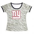 Wholesale Cheap Women's New York Giants Sideline Legend Authentic Logo Zebra Stripes T-Shirt