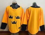Wholesale Cheap Team Sweden Blank Gold 2016 World Cup Stitched NHL Jersey