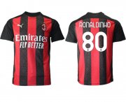 Wholesale Cheap Men 2020-2021 club AC milan home aaa version 80 red Soccer Jerseys