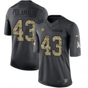 Wholesale Cheap Nike Steelers #43 Troy Polamalu Black Men's Stitched NFL Limited 2016 Salute to Service Jersey