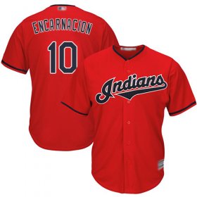 Wholesale Cheap Indians #10 Edwin Encarnacion Red Stitched Youth MLB Jersey