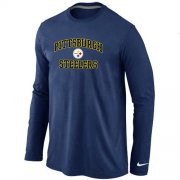 Wholesale Cheap Nike Pittsburgh Steelers Heart & Soul Long Sleeve T-Shirt Dark Blue