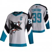 Wholesale Cheap San Jose Sharks #39 Logan Couture Grey Men's Adidas 2020-21 Reverse Retro Alternate NHL Jersey