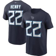Wholesale Cheap Tennessee Titans #22 Derrick Henry Nike Team Player Name & Number T-Shirt Navy