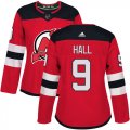 Wholesale Cheap Adidas Devils #9 Taylor Hall Red Home Authentic Women's Stitched NHL Jersey