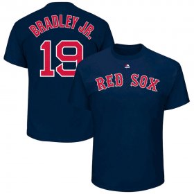 Wholesale Cheap Boston Red Sox #19 Jackie Bradley Jr. Majestic Official Name and Number T-Shirt Navy