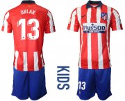 Wholesale Cheap Youth 2020-2021 club Atletico Madrid home 13 red Soccer Jerseys