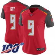 Wholesale Cheap Nike Buccaneers #9 Matt Gay Red Team Color Women's Stitched NFL 100th Season Vapor Untouchable Limited Jersey