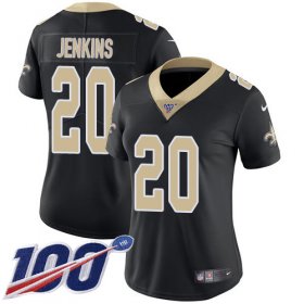 Wholesale Cheap Nike Saints #20 Janoris Jenkins Black Team Color Women\'s Stitched NFL 100th Season Vapor Untouchable Limited Jersey