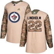 Wholesale Cheap Adidas Jets #22 Par Lindholm Camo Authentic 2017 Veterans Day Stitched NHL Jersey