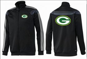 Wholesale Cheap NFL Green Bay Packers Team Logo Jacket Black_3