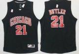 Wholesale Cheap Men's Chicago Bulls #21 Jimmy Butler All Black With Red Stitched NBA Adidas Revolution 30 Swingman Jersey