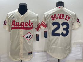 Wholesale Cheap Men\'s Los Angeles Angels #23 Archie Bradley Number Cream 2022 City Connect Flex Base Stitched Jersey