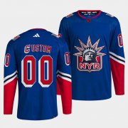 Wholesale Cheap Men's New York Rangers Custom Blue 2022 Reverse Retro Stitched Jersey