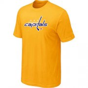 Wholesale Cheap Washington Capitals Big & Tall Logo Yellow NHL T-Shirt