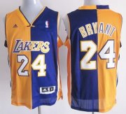 Wholesale Cheap Los Angeles Lakers #24 Kobe Bryant Revolution 30 Swingman Yellow/Purple Two Tone Jersey