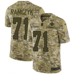 Wholesale Cheap Nike Saints #71 Ryan Ramczyk Camo Men\'s Stitched NFL Limited 2018 Salute To Service Jersey