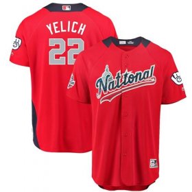 Wholesale Cheap Brewers #22 Christian Yelich Red 2018 All-Star National League Stitched MLB Jersey