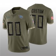 Wholesale Cheap Men's Tennessee Titans ACTIVE PLAYER Custom 2022 Olive Salute To Service Limited Stitched Jersey