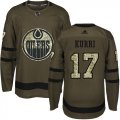 Wholesale Cheap Adidas Oilers #17 Jari Kurri Green Salute to Service Stitched NHL Jersey