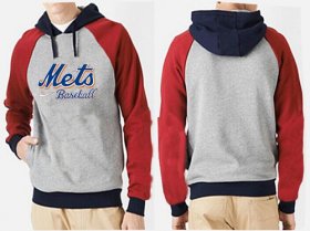Wholesale Cheap New York Mets Pullover Hoodie Grey & Red